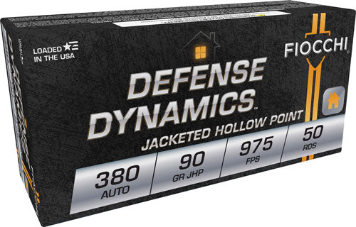 Fiocchi Defense Dynamics Jacketed Hollow Point 90 Grain .380 ACP/Auto 975 fps 762344001821