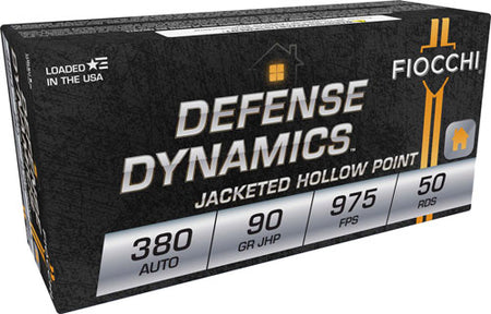 Fiocchi Defense Dynamics Jacketed Hollow Point 90 Grain .380 ACP/Auto 975 fps 762344001821