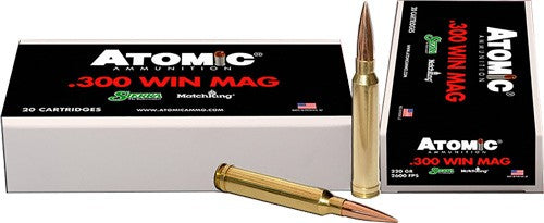 Atomic .300 Winchester Mag Sierra MatchKing 220 grain Hollow Point Boat Tail ammunition