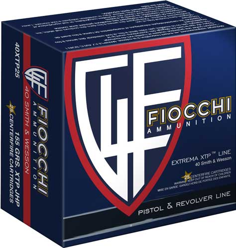 Fiocchi Hyperformance Hornady XTP Hollow Point 155 Grain .40 S&W 1160 fps 762344710549