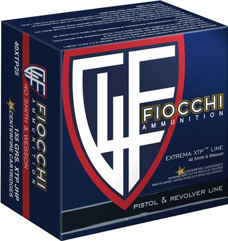 Fiocchi Hyperformance Hornady XTP Hollow Point 155 Grain .40 S&W 1160 fps 762344710549
