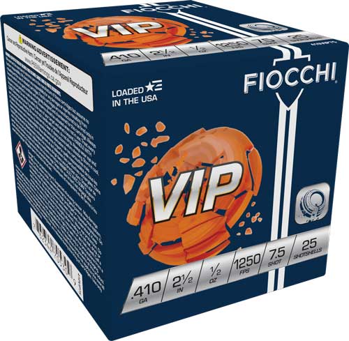 Fiocchi .410 Bore Shotgun Ammo Exacta Target VIP 2.5 in 1/2 oz #7.5