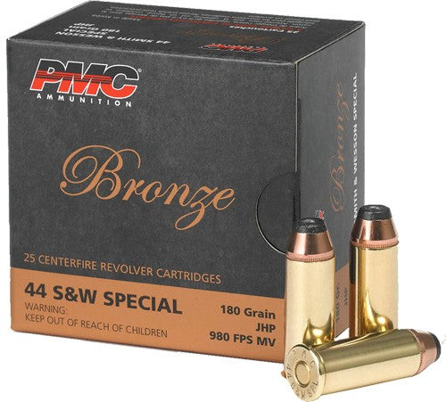 PMC .44 S&W Special Bronze 180 grain Jacketed Hollow Point ammunition