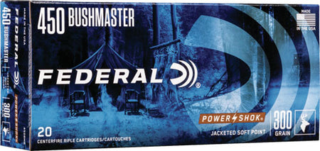 Federal PowerShok Jacketed Soft Point 300 Grain .450 Bushmaster 1900 fps 604544646993