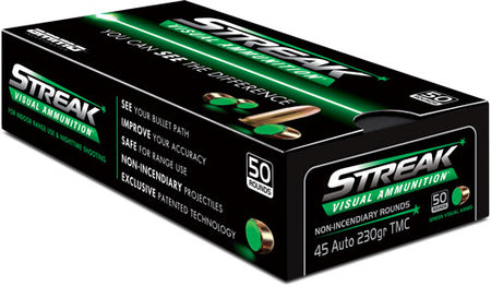 Ammo Inc Streak Visual (GREEN) Total Metal Case 230 Grain .45 ACP/Auto 432 fps 818778023561