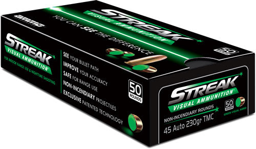 Ammo Inc Streak Visual (GREEN) Total Metal Case 230 Grain .45 ACP/Auto 432 fps 818778023561