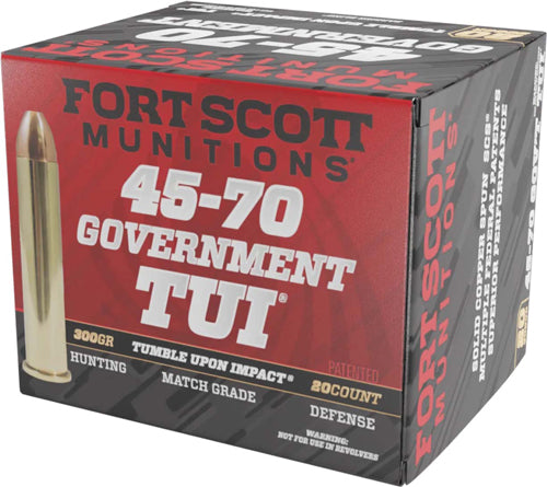 Fort Scott Munitions Tumble Upon Impact (TUI) Brush Hog Solid Copper Spun 300 Grain .45-70 Government 1763 fps 758381721396