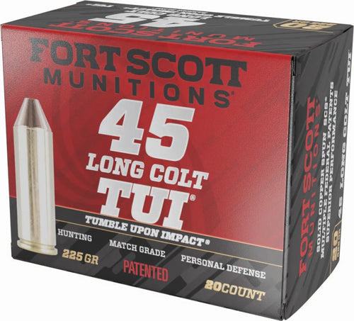Fort Scott Munitions .45 Long Colt Tumble Upon Impact (TUI) 225 grain Solid Copper Spun ammunition