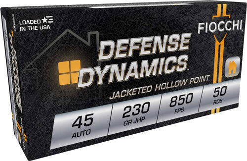 Fiocchi Defense Dynamics Centerfire Handgun Ammo 45 ACP 230 gr. JHP 50 rd.