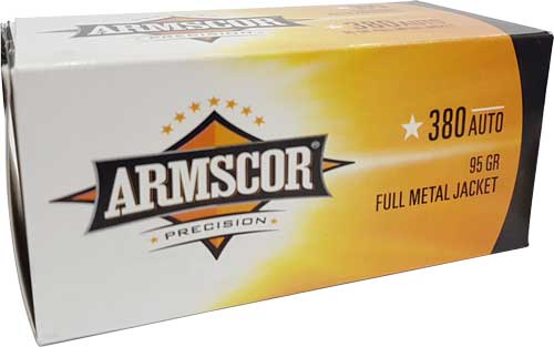 Armscor .380 ACP/Auto Precision Value Pack 95 grain Full Metal Jacket ammunition