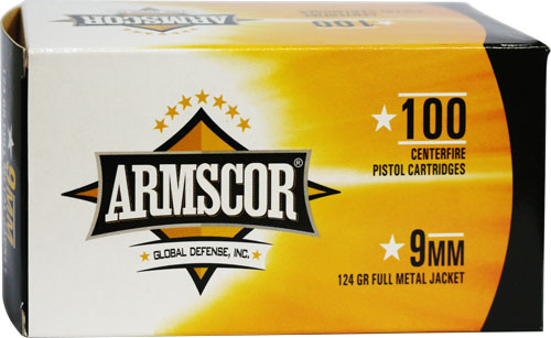 Armscor 9mm Luger / Parabellum Value Pack 124 grain Full Metal Jacket ammunition