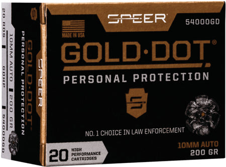 Speer Gold Dot Personal Protection Hollow Point 200 Grain 10mm Auto 1100 fps 604544646672