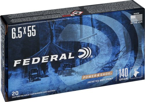Federal 6.5x55mm Swedish PowerShok 140 grain Soft Point ammunition