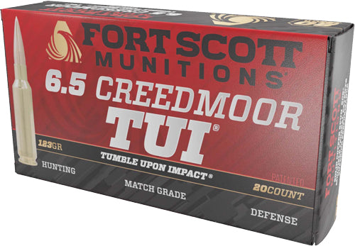 Fort Scott Munitions Tumble Upon Impact (TUI) Solid Copper Spun 123 Grain 6.5mm Creedmoor 2768 fps 758381721426