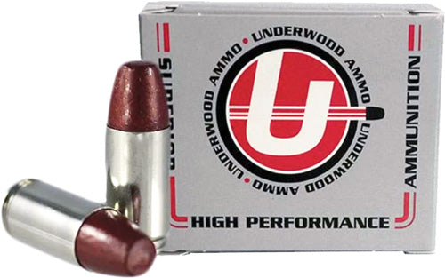 Underwood Ammo Flat Nose +P Black Cherry Coated Hard Cast 147 Grain 9mm Luger/Parabellum  816874023430