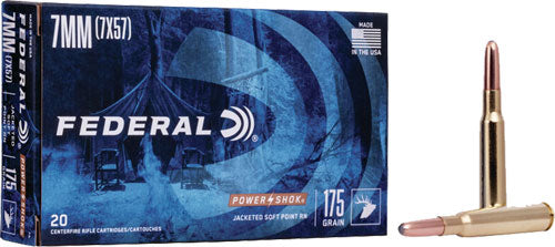 Federal Power-Shok Jacketed Soft Point 175 Grain 7mm Mauser 2390 fps 029465084400