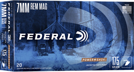 Federal PowerShok Jacketed Soft Point 175 Grain 7mm Remington Mag 2860 fps 029465084448