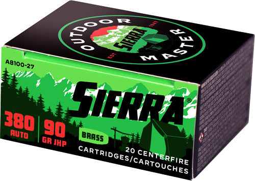 Sierra Outdoor Master Jacketed Hollow Point Sport Master 90 Grain .380 ACP/Auto 990 fps 092763600160