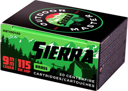 Sierra Outdoor Master Jacketed Hollow Point 115 Grain 9mm Luger/Parabellum  092763600139