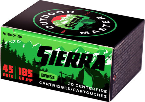 Sierra Outdoor Master Jacketed Hollow Point 185 Grain .45 ACP/Auto  092763600153