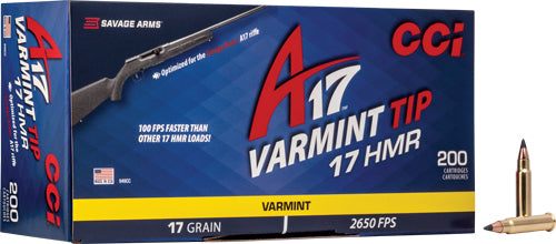 CCI A17 V-Max Varmint Tipped 17 Grain .17 HMR 2650 fps 604544610642