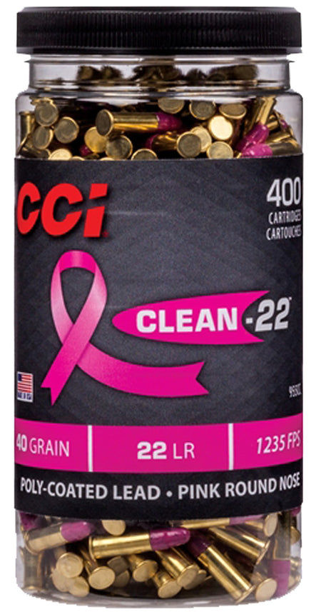 CCI Clean-22 Pink Lead Round Nose 40 Grain .22 Long Rifle 1235 fps 604544652314