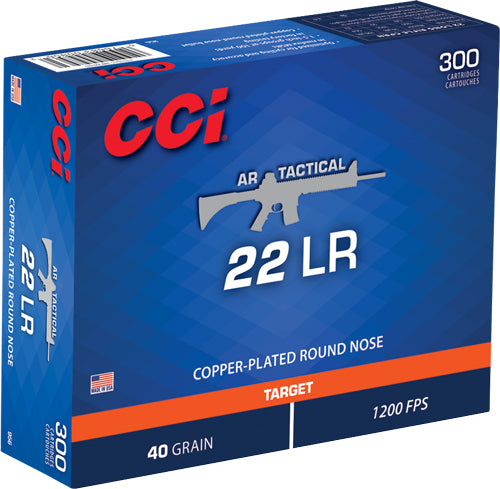 CCI .22 Long Rifle AR Tactical 40 grain Copper-Plated Round Nose ammunition