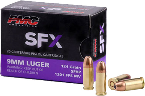 PMC 9mm Luger / Parabellum SFX 124 grain StarFire Hollow Point ammunition