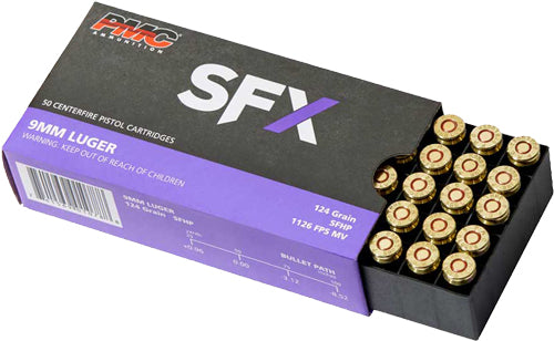PMC 9mm Luger / Parabellum SFX 124 grain StarFire Hollow Point ammunition