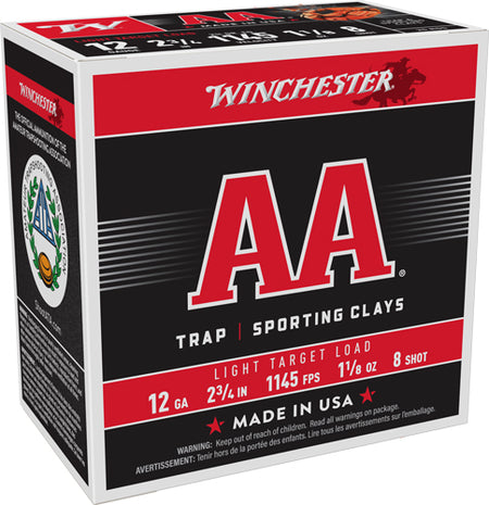 Winchester AA128   12 Gauge  1-1/8oz 8 Shot 1145 FPS. 020892004849