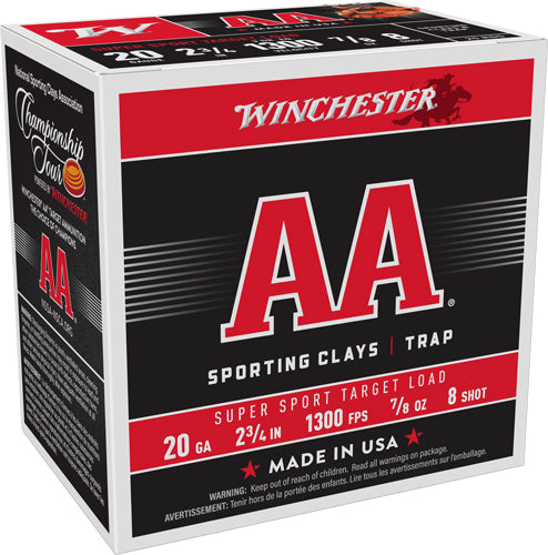 Winchester AASC208   20 Gauge  7/8oz 8 Shot 1300 FPS. 020892014916