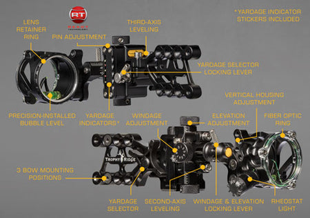 Trophy Ridge React Alpha 1-Pin .019 Right-Hand Archery Bow Sight Black