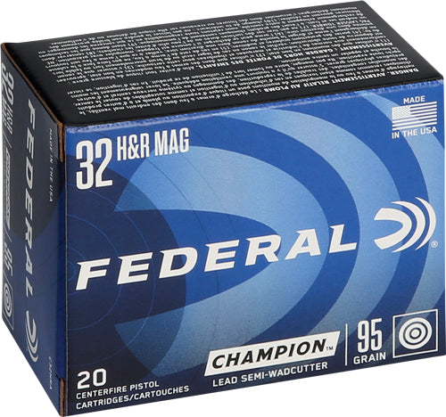 Federal Champion Training Lead Semi Wadcutter 95 Grain .32 H&R Mag 1020 fps 029465093044