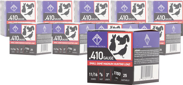 ATI .410 Bore Shotgun Ammo Small Game Magnum 3 in 11/16 oz #6