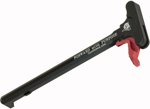 ODIN Red Billet Aluminum Extended Charging Handle for AR-15