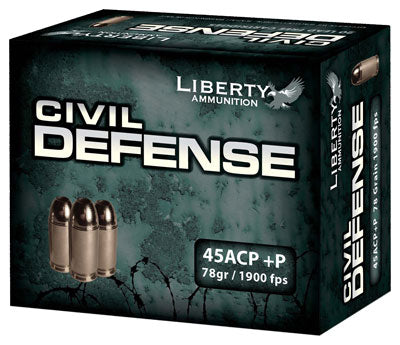 Liberty Ammunition Civil Defense Protection Lead Free Fragmenting Hollow Point 78 Grain .45 ACP/Auto 1900 fps 696859105609