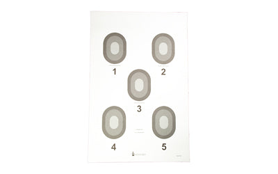 Action Target Five Bull's-Eye Paper Target, Cream and Black, 23"x35", 100 Pack #530-100