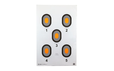 Action Target 100-Pack Five Bullseye Targets, Bright Orange Center, Paper 530-OC-100