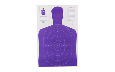 Action Target B-27E High Visibility Purple Silhouette Shooting Target, 23"x35", 100 Count