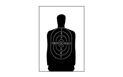 Action Target B-34 Paper Qualification Shooting Target, Black, 17.5"x23", 100 Count B-34-100