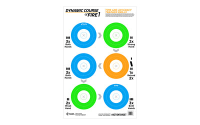 Action Target Game Series DCFIRE1 Multi-Color Dynamic Course of Fire Paper Target, 23"x35", 100 Count