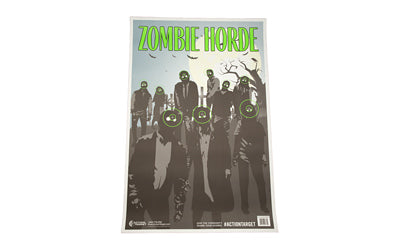 Action Target Zombie Horde Game Series Paper Shooting Target, Green and Black, 23"x35", 100 Count