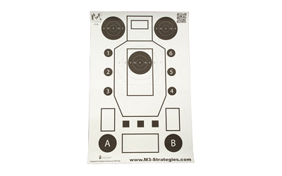 Action Target M3 Strategies MK3 Multi-Purpose Training Target, Black and White, 23"x35", 100 Count