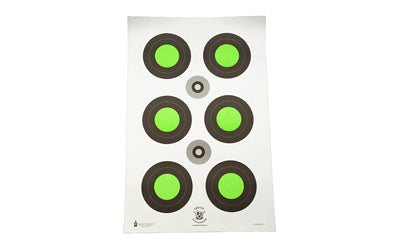 Action Target Trident Concepts MK3 MOD2 Fluorescent Green Bull's-Eye Paper Target, 100-Pack