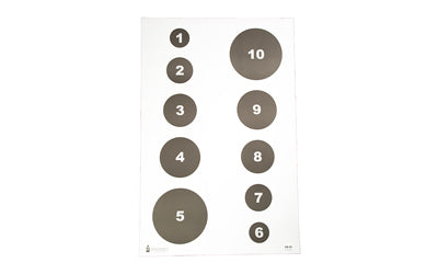 Action Target Varied Circle Command Paper Target, Black and White, 23"x35", 100 Per Box