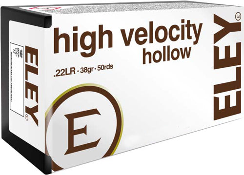 Eley High Velocity Hollow LEAD HOLLOW POINT 38 Grain .22 Long Rifle 1250 FPS. 650911112011