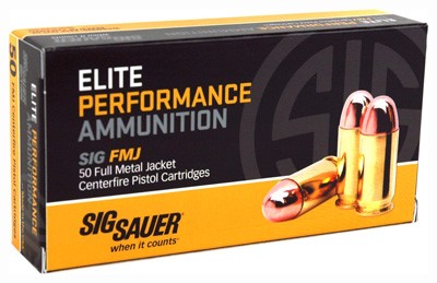 Sig Sauer Elite Ball Performance Pistol Ammo 10mm 180 grain Full Metal Jacked (FMJ)
