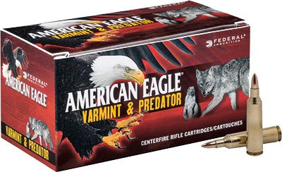 American Eagle Varmint & Predator Jacketed Hollow Point 50 Grain .223 Remington 3325 fps 604544617382