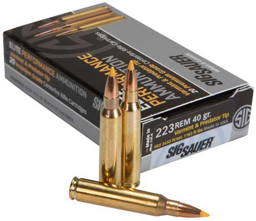 Sig Sauer Elite Hunting Varmint & Predator HT Extreme Expansion Tip 40 Grain .223 Remington 3650 fps 798681568154