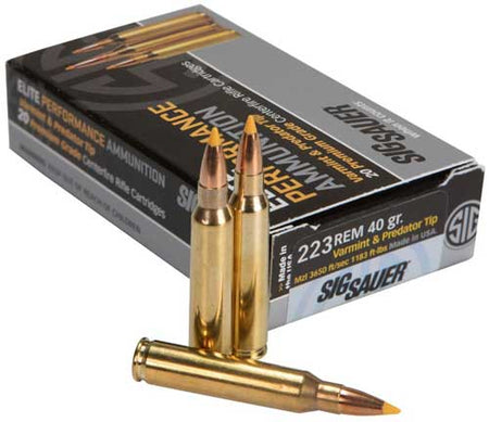 Sig Sauer Elite Hunting Varmint & Predator HT Extreme Expansion Tip 40 Grain .223 Remington 3650 fps 798681568154